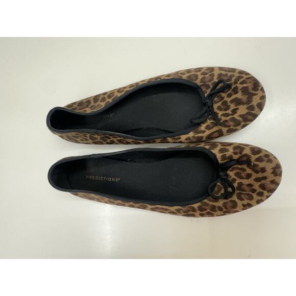 Predictions Womens Shoes Size 9 Brown Animal Print Flats with Bow - Picture 6 of 13